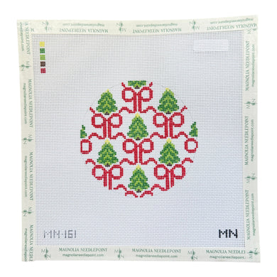 Red Bows & Trees Round