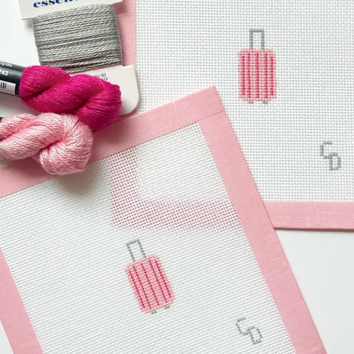 Mini Pink Striped Suitcase Travel