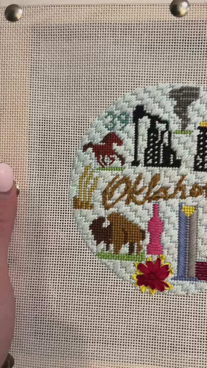 Oklahoma Ribbon Work Class with Meg of Cactus Needlepoint