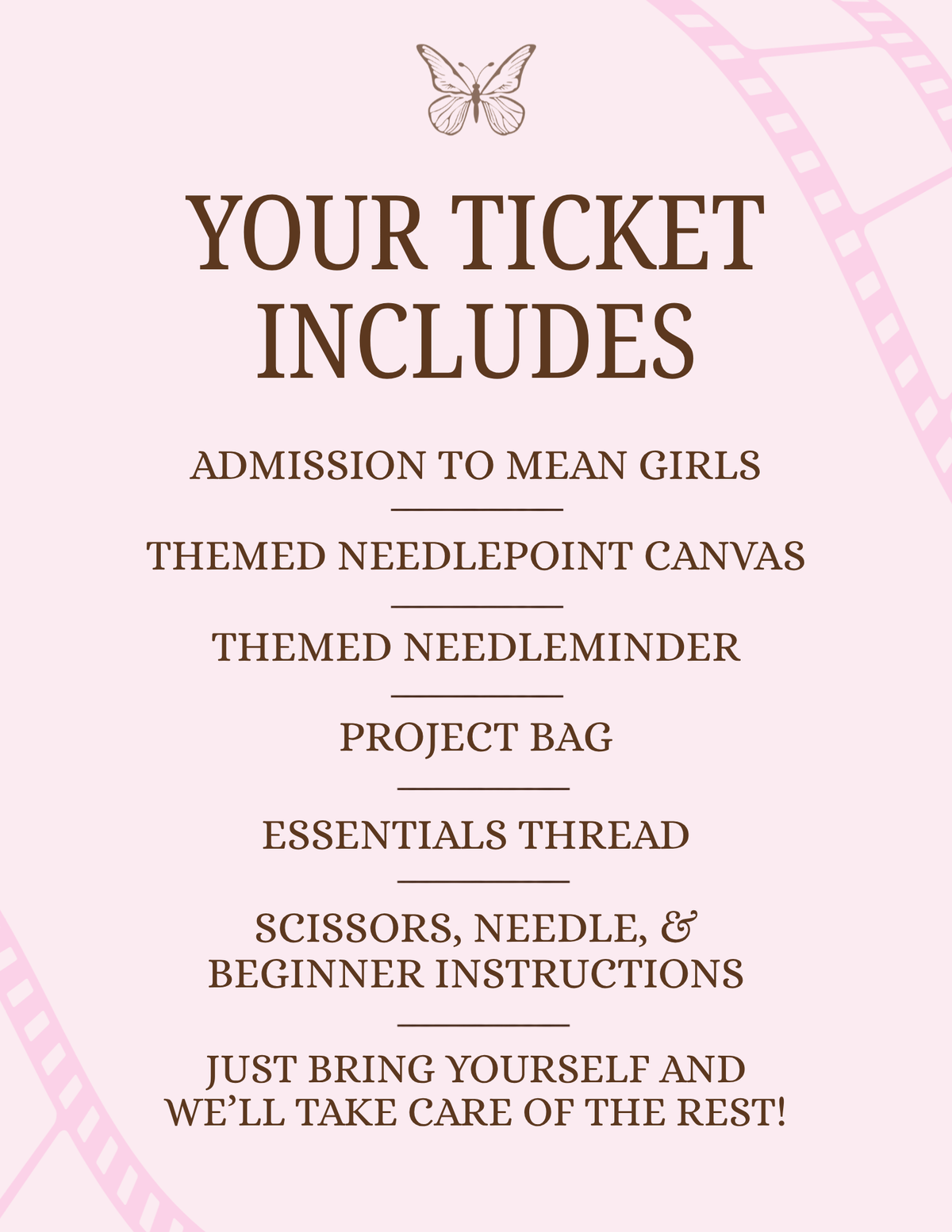 You Can Stitch With Us- Mean Girls Needlepoint Night at the Movies
