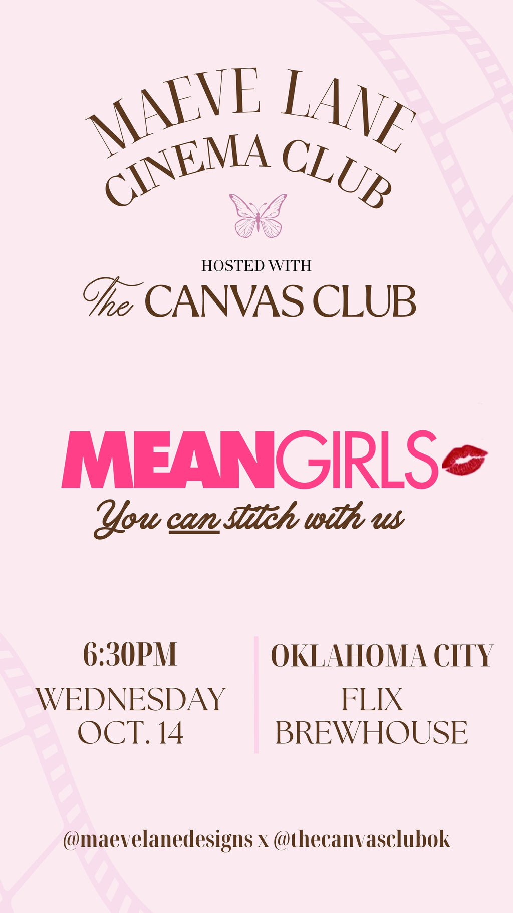 You Can Stitch With Us- Mean Girls Needlepoint Night at the Movies